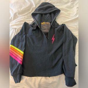 Aviator Nation Cropped Sweatshirt Hoodie Size Small